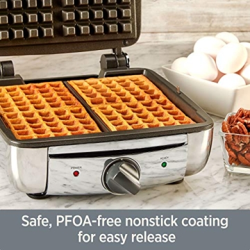 PS7U7 Digital Waffle Maker with Removable Plates, 4-Slice