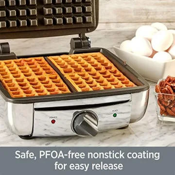 PS7U7 Digital Waffle Maker with Removable Plates, 4-Slice