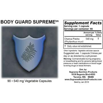 Supreme Nutrition Body Guard Supreme, 90 Pure Chanca Piedra Capsules