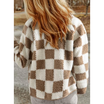 SHEWIN Women Causal Fleece Jacket with Pockets for Winter