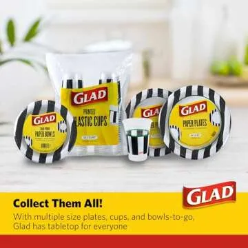 Glad Disposable Paper Plates with Referee Football Design | 75 Count