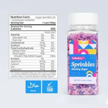 Vibrant Edible Sanding Sugar Sprinkles for Desserts