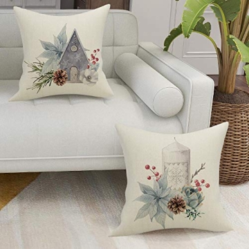 FIBEROMANCE Christmas Pillow Covers - Festive 4 Set