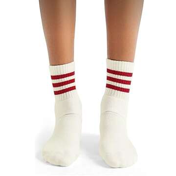 4 PAIRS Retro Stripe Tube Socks Classic Athletic Sport Crew Socks For Women Casual Cotton Novelty Socks Unisex