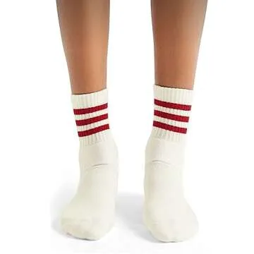 4 PAIRS Retro Stripe Tube Socks Classic Athletic Sport Crew Socks For Women Casual Cotton Novelty Socks Unisex