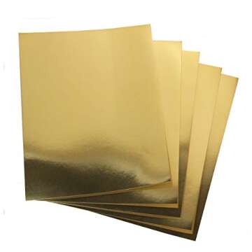 Hygloss Metallic Foil Board Card Stock Sheets, Arts & Crafts, Classroom Activities & Card Making, 100 Pack, 8.5 x 11-Inch, Gold