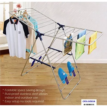 CRESNEL Stainless Steel Clothes Drying Rack for Effortless Laundry