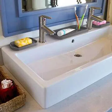 GOOD TO GOOD Silicone Sponge Holder Kitchen Sink Organizer Tray for Sponges, Soap Dispensers, Scrubbers, and Other Dishwashing Accessories, Waterproof, Durable, Flexible, Non-Slip, Easy Clean