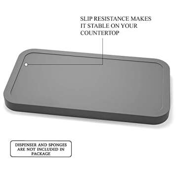 GOOD TO GOOD Silicone Sponge Holder Kitchen Sink Organizer Tray for Sponges, Soap Dispensers, Scrubbers, and Other Dishwashing Accessories, Waterproof, Durable, Flexible, Non-Slip, Easy Clean