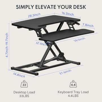 FLEXISPOT Standing Desk Converter Sit to Stand up Desk Riser Height Adjustable Computer Workstation