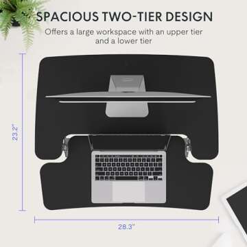 FLEXISPOT Standing Desk Converter Sit to Stand up Desk Riser Height Adjustable Computer Workstation