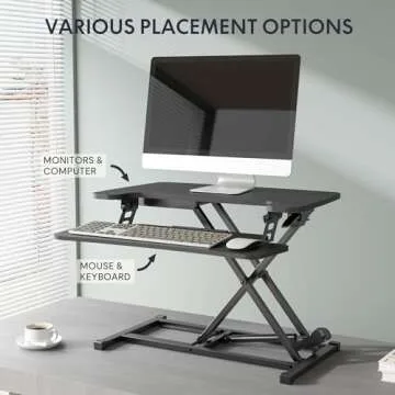 FLEXISPOT Standing Desk Converter Sit to Stand up Desk Riser Height Adjustable Computer Workstation