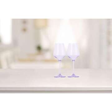 Soleil Lavender Stemmed Wine Glasses Set of 2