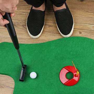 HuoBi Toilet Golf,Mini Golf Bathroom Toilet Toy Putting Golfing Game Indoor Practice Mini Golf Set G...