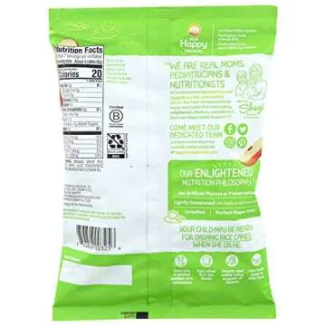 Happy Baby Organics Baby Food Rice Cakes Apple, 1.4 Ounce Bag Puffed Brown Rice Crackers, Baby Snacks or Toddler Snacks, No Added Colors, Encourages Tactility and Self-Feeding