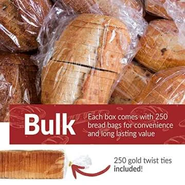 Reli. Bread Bags | 250 Pack with Twist Ties for Freshness