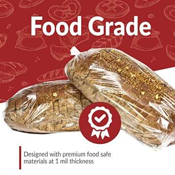 Reli. Bread Bags | 250 Pack with Twist Ties for Freshness