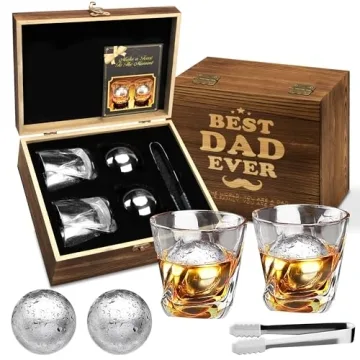Premium XL 55mm Stainless Steel Ice Whiskey Balls Set for Dad