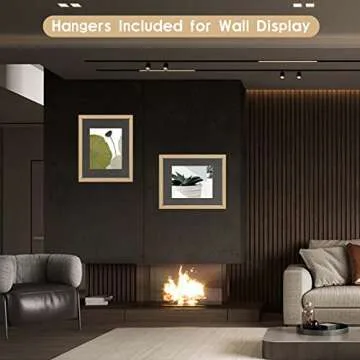 MUYE 8x10 Floating Frame Set of 2,Double Glass Rustic Photo Frame for Wall Hanging or Tabletop Standing,Display Any Size Photo up to 8x10,Natural