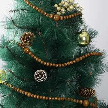 12 Feet Christmas Wooden Bead Garland for Festive Decor