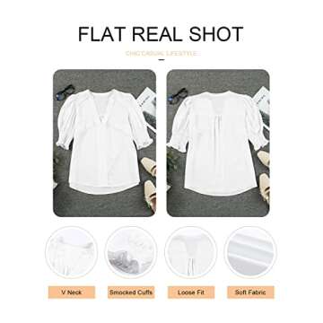 Trendy EVALESS Summer Tops for Women's Puff Sleeve