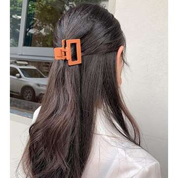 Large Nonslip Claw Hair Clips - Strong Hold for Thin & Thick Hair, Retro 90's Style for Women