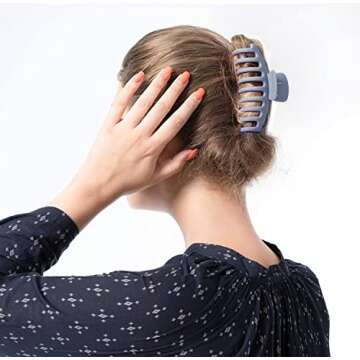 Large Nonslip Claw Hair Clips - Strong Hold for Thin & Thick Hair, Retro 90's Style for Women