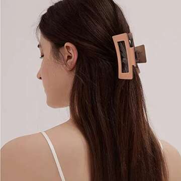Large Nonslip Claw Hair Clips - Strong Hold for Thin & Thick Hair, Retro 90's Style for Women