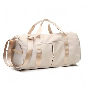KARRESLY Sports Gym Bag for Women Travel Duffel Bag with Wet Pocket and Shoes Compartment for Training Swim Yoga(Beige)