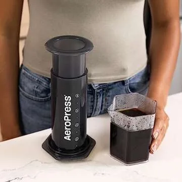 AeroPress XL Coffee Press – 3 in 1 brew method combines French Press, Pourover, Espresso. Full bodied, smooth coffee without grit or bitterness. Small portable coffee maker for camping & travel