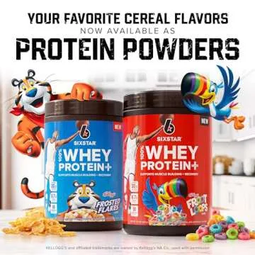 Six Star Whey Protein Powder Plus - Muscle Building & Recovery Formula with Whey Isolate Powder, BCAAs, 30g Protein, Immune Support - Post-Workout Supplement - Kellogg’s Froot Loops Flavor, 1.8 lbs