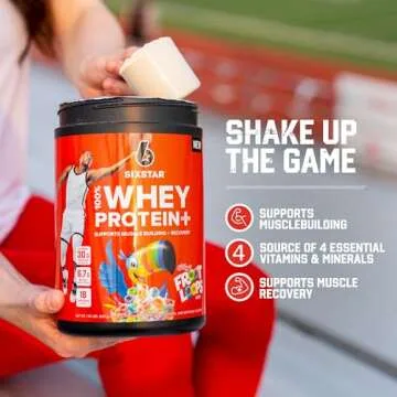 Six Star Whey Protein Powder Plus - Muscle Building & Recovery Formula with Whey Isolate Powder, BCAAs, 30g Protein, Immune Support - Post-Workout Supplement - Kellogg’s Froot Loops Flavor, 1.8 lbs