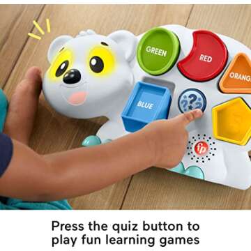 Fisher-Price Toddler Learning Toy Linkimals Puzzlin’ Shapes Polar Bear with Lights & Music for Kids Ages 18+ Months, Compatible Only with Linkimals Items