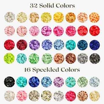 Piccassio 10100+ pcs Clay Beads Bracelet Making Kit - Heishi Beads for Jewelry Making Kit - Polymer Clay Beads Bracelet Making Kit