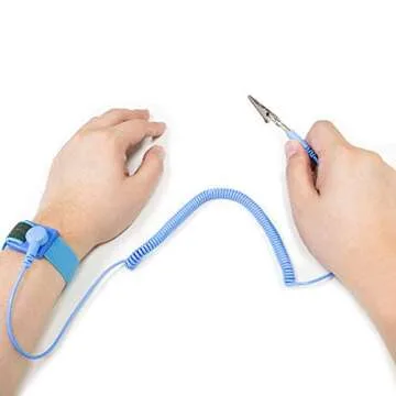 Kingwin Anti Static Wrist Strap 5 Pack Blue, Adjustable ESD Wrist Band Fits Your Wrist Comfortably. Grounding Bracelet to Protect Your PC Computer or Electronics from Static Electricity