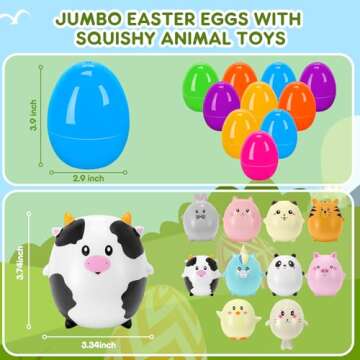 Jumbo Easter Eggs with Squishy Animal Toys for Kids