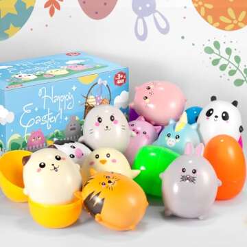 Jumbo Easter Eggs with Squishy Animal Toys for Kids