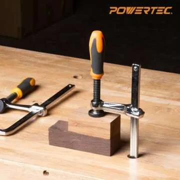 POWERTEC Quick Screw Guide Rail Clamps for BOW XTENDER Fences, MFT Table, Track Saw Guide Rail System, 7” Capacity x 2-3/8” Throat Depth, 400lbs Clamping Force - 2PCs (71409)