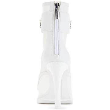 Karl Lagerfeld Paris Women's Blayze Fashion Bootie - Clear/Bright White - Statement Style Unleashed