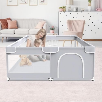 Fshibila Baby Playpen - Spacious Indoor & Outdoor Safe Play Yard for Toddlers