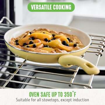 GreenLife Soft Grip Healthy Ceramic Nonstick 7" and 10" Frying Pan Set, PFAS & PFOA-Free, Dishwasher Safe, Egg Omelet Skillet, Cookware for Easy Cooking, Non-Stick Kitchen Essentials, Yellow