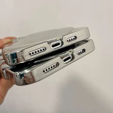 Espumoso Cute Case Compatible with iPhone 14 Pro Max 6.7'', 3D Cartoon Heart Case with Lovely Bracelet Chain Camera Protector Case Plating Soft TPU Shockproof Protective for Women & Girls (Silver)