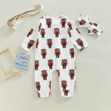 Gueuusu Cow Print Baby Romper for Winter Fun