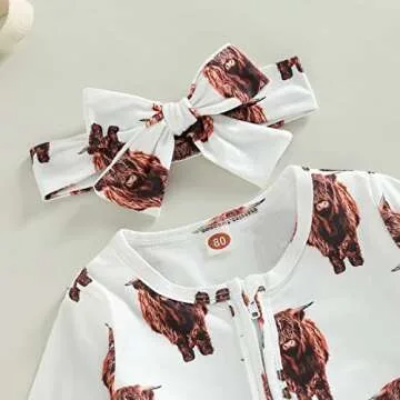 Gueuusu Cow Print Baby Romper for Winter Fun