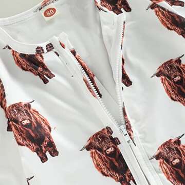 Gueuusu Cow Print Baby Romper for Winter Fun