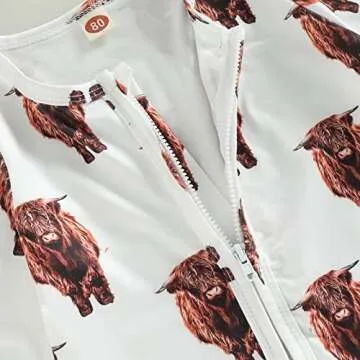 Gueuusu Cow Print Baby Romper for Winter Fun