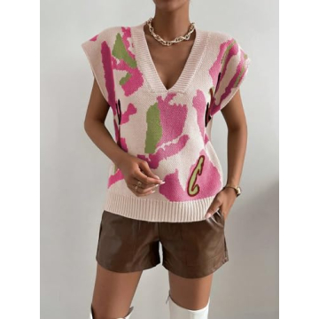 Trendy SweatyRocks V Neck Sweater Vest for Women