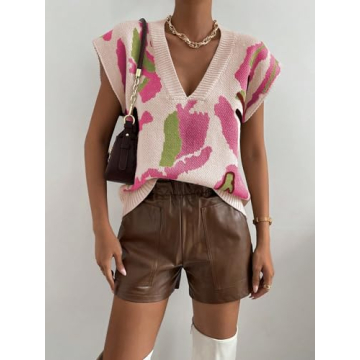 Trendy SweatyRocks V Neck Sweater Vest for Women