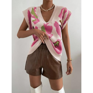 Trendy SweatyRocks V Neck Sweater Vest for Women