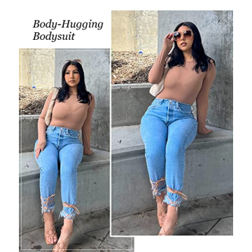 SHAPERX Women's Soft Long Sleeve Bodysuit for Every Outfit